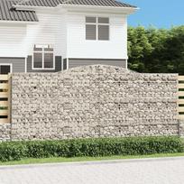 Išlenkti gabiono krepšiai, 15 vnt., 400x30x180/200cm, geležis