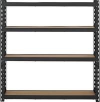 lentynos stelaz - 4IQ Sandėliavimo lentyna, 180 x 45 x 180 cm, 600 kg, juoda (Black) - 1 nuotrauka