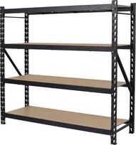 lentynos stelaz - 4IQ Sandėliavimo lentyna, 180 x 45 x 180 cm, 600 kg, juoda (Black) - 2 nuotrauka