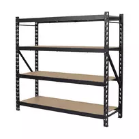 lentynos stelaz - 4IQ Sandėliavimo lentyna, 180 x 45 x 180 cm, 600 kg, juoda (Black) - 3 nuotrauka