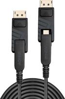 mini displayport 1.4 kabelis - Lindy 38485 DisplayPort šviesolaidinis hibridinis kabelis 70m Juodas (Black) - 1 nuotrauka