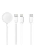 3in1 laidas - Hoco C3168 3in1 Type-C į 2 x Lightning / Apple Watch 3W 2A Baltas (White) - 2 nuotrauka