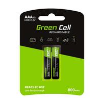 battery nimh - Akku 2xAAA HR03 800mAh Green Cell - 1 nuotrauka
