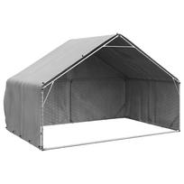 vidaXL Lauko voljeras šunims su stogu, 3x2x1,9m, plienas
