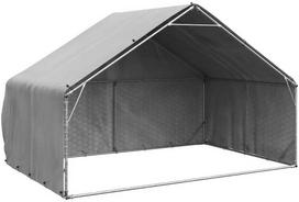 stogelis stogas - vidaXL Lauko voljeras šunims su stogu, 3x2x1,9m, plienas - 2 nuotrauka