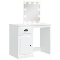 kosmetinis stalas baltas - vidaXL Kosmetinis staliukas su LED lemputėmis, baltas (White), 90 cm x 42 cm x 132.5 cm - 2 nuotrauka