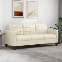 vidaXL 3-sėdynė sofa - Kreminė (Cream)