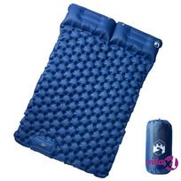 savaime prisipuca - vidaXL Savaime prisipučiantis dvivietis stovyklavimo čiužinys, mėlynas (Dark Blue) - 3 nuotrauka