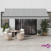 lauko pavesine balta - vidaXL Automatinė ištraukiama markizė, antracito ir balta (Dark Grey and White), 450x300 cm - 3 nuotrauka