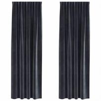 uzuolaidos blackout - vidaXL Blackout Užuolaidos su Viršutinėmis Juostelėmis 2 vnt Tamsiai Pilka (Dark Grey) - 2 nuotrauka