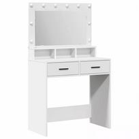 makiazo staliukas - vidaXL Makiažo stalas su LED šviesomis, balta (White), 79 cm x 41 cm x 135 cm - 2 nuotrauka
