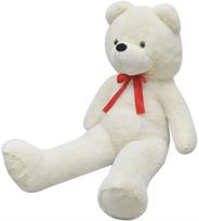 vidaXL XXL pliušinis žaislas meškiukas, baltas (White), 100 cm