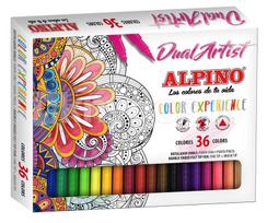 Flomasteriai Alpino Color Experience, dvipusiai, 36 vnt.