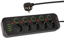 Blow PS-550S 5 lizdų tinklo ilgintuvas 4xUSB 1xUSB-C 5m Juodas (Black)