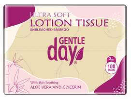 alijosius - GENTLE DAY Bamboo Lotion Tissue, nebalintos bambuko nosinaitės su alijošiumi ir glicerinu, 100 vnt. - 2 nuotrauka