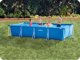 intex filtras - Intex Rectangular Frame Pool 450 x 220 x 84 cm, su filtru - 2 nuotrauka