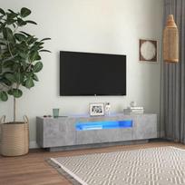 led televizoriaus apsvietimas - vidaXL Televizoriaus spintelė su LED apšvietimu, pilka (Grey) - 1 nuotrauka
