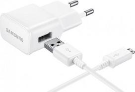 Samsung EP-TA50EWE + ECB-DU4AWE 8W kelioninis įkroviklis + microUSB duomenų kabelis Baltas (White)