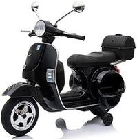vespa motoroleris - Lean Cars Elektrinis vaikų paspirtukas Vespa, juodas (Black) - 1 nuotrauka