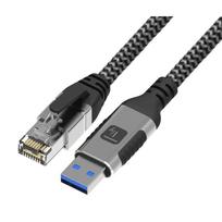 Techly ICOC U3A-RJ45-010 USB-A į Gigabit Ethernet RJ45 tinklo kabelis Juodas (Black) 1m