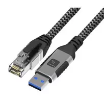 kabelis cat6 1m - Techly ICOC U3A-RJ45-010 USB-A į Gigabit Ethernet RJ45 tinklo kabelis Juodas (Black) 1m - 2 nuotrauka