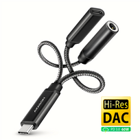 Axagon ADA-HCPD USB-C Hi-Res DAC garso adapteris su PD, 60W (Juodas - Black)