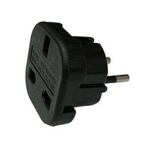 maitinimo 2 pin - CP UK2 Maitinimo kištuko adapteris UK 3 pin to Euro Socket Juodas (Black) - 2 nuotrauka