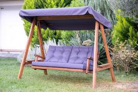 lauko supynes - Sūpynės-sofa Kalune Design Pera 2000, antracito/ruda (Anthracite/Brown) - 1 nuotrauka