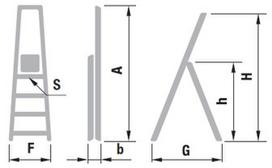 aliumine pakyla - Universalios kopėčios EUROSTYL, 7 pakopų, 140-217 cm - 2 nuotrauka