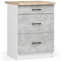 spintele balta virtuves - Akord Virtuvinė spintelė Oliwia S60, balta/pilka (White/Grey) - 1 nuotrauka