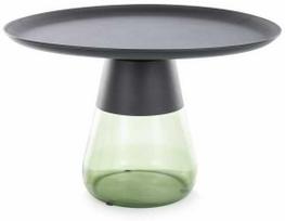 apvalus stalas 70 cm - Signal Meble Žurnalinis staliukas Tiffany B, juodas/žalias - 1 nuotrauka