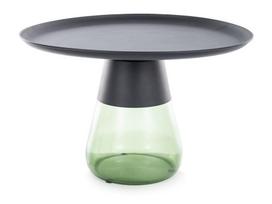 apvalus stalas 70 cm - Signal Meble Žurnalinis staliukas Tiffany B, juodas/žalias - 3 nuotrauka