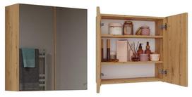 artisan oak - Pakabinama vonios spintelė su veidrodžiu Top E Shop Pola 2DL, ąžuolo (Oak) - 1 nuotrauka