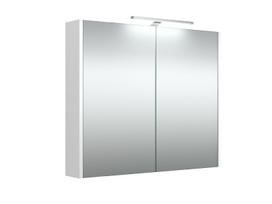 vonios spintele su apsvietimu led - Vonios spintelė su veidrodžiu SCANDIC LARA, LED apšvietimu, balta blizgi (White Gloss) - 3 nuotrauka