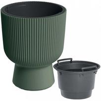 vazonus pinti - Plastikinis vazonas Prosperplast MILLY, ant kojos, žalias (Green), Ø30 cm - 2 nuotrauka