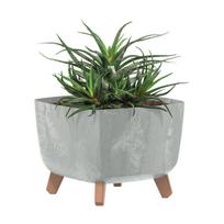 betono formos vazonams - Plastikinis vazonas Prosperplast GRACIA SQUARE BETONINIS EFEKTO, 24 x 24 cm, pilkos sp. (Grey) - 2 nuotrauka