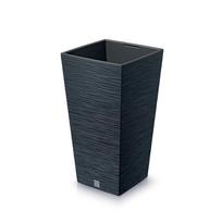 vazonai su ideklu - Plastikinis gėlių vazonas Prosperplast Furu Square, antracitas (Anthracite) - 1 nuotrauka
