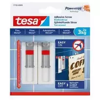 pakabos kabyklos - Kabliukai rėmeliui pakabinti Tesa Powerstrips, 2 vnt., balta/pilka (White/Grey) - 1 nuotrauka