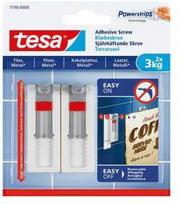 pakabos kabyklos - Kabliukai rėmeliui pakabinti Tesa Powerstrips, 2 vnt., balta/pilka (White/Grey) - 2 nuotrauka