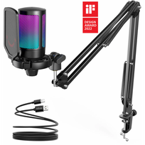 mikrofonas - Fifine AmpliGame A6T RGB Black (Juodas) - 2 nuotrauka