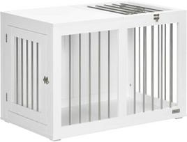 voljeras - Pawhut Medinis narvas šunims su stalviršiu, baltas (White), 80 x 50 x 56,5 cm - 1 nuotrauka