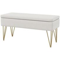 pufas daiktadeze - Suoliukas HOMCOM, kreminis (Cream) - 2 nuotrauka