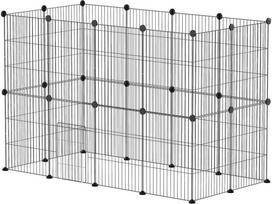 PawHut Lauko aptvaras triušiams, mažų gyvūnų aptvaras, 120 x 60 x 80 cm, Juodas (Black)