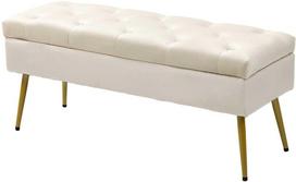 HOMCOM Suoliukas-daiktadėžė, smėlinis (Beige)