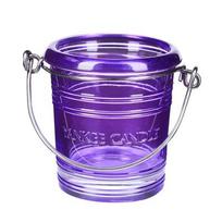 Yankee Candle violetinė stiklinė žvakidė su rankenėle