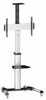 grindu televizoriaus laikiklis - Sbox FS-446 Floor Trolley Led TV Stand Black/Silver (Juodas/Sidabrinis) - 1 nuotrauka