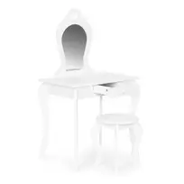 kosmetinis tualetinis stalas - Ecotoys Vaikiškas kosmetinis staliukas su veidrodžiu, baltas (White) - 3 nuotrauka