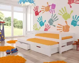 dvigules istraukiamos lovos - ADRK Dviaukštė lova FRAGA, balta (White), 90 x 200 cm - 2 nuotrauka