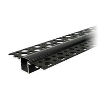 Orno Aliuminio profilis LED juostelėms, 2m, įkomponuotas į gipso kartoną, Juodas (Black), matinis dangtelis, rinkinyje 20 vnt.