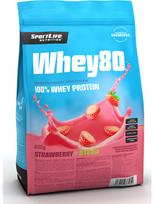 sport protein - SportLife Whey80 Strawberry + Stevia, 600 g - 1 nuotrauka